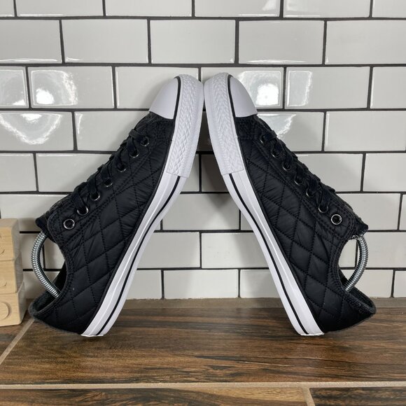 Converse Chuck Taylor All Star OX Womens Size 11.5 Shoes Black Quilted Sneaker - Picture 6 of 13